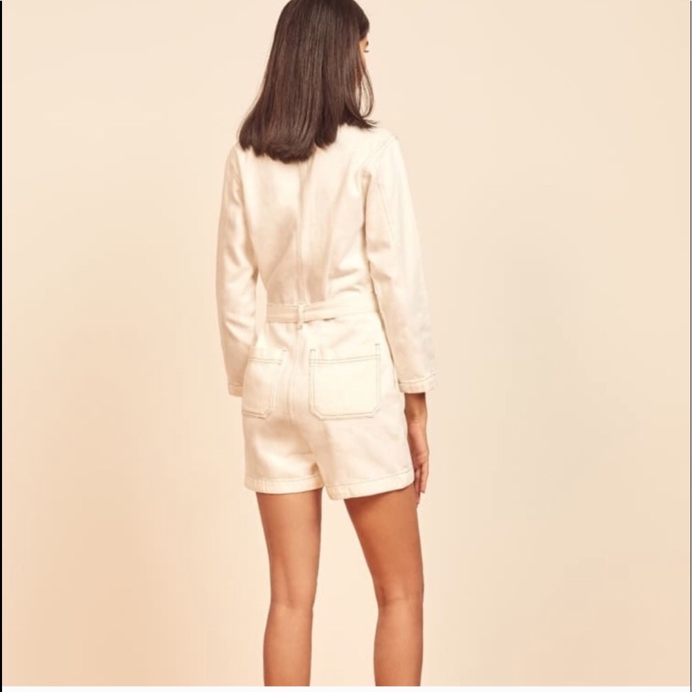 REFORMATION Sofia Jumpsuit in Ivory - Picture 3 of 6